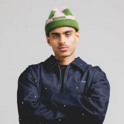 Stockholm Surfboard Club Alle Anzeigen|Beanies*Gas Reversible Beanie Green / Pink / Check