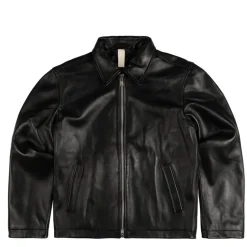 Sunflower Gilets*Short Leather Jacket Black Shine