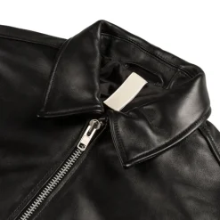 Sunflower Gilets*Short Leather Jacket Black Shine