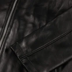 Sunflower Gilets*Short Leather Jacket Black Shine