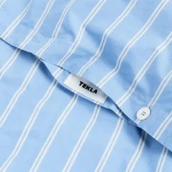 Tekla Chambre À Coucher*Duvet Cover Island Blue Stripes
