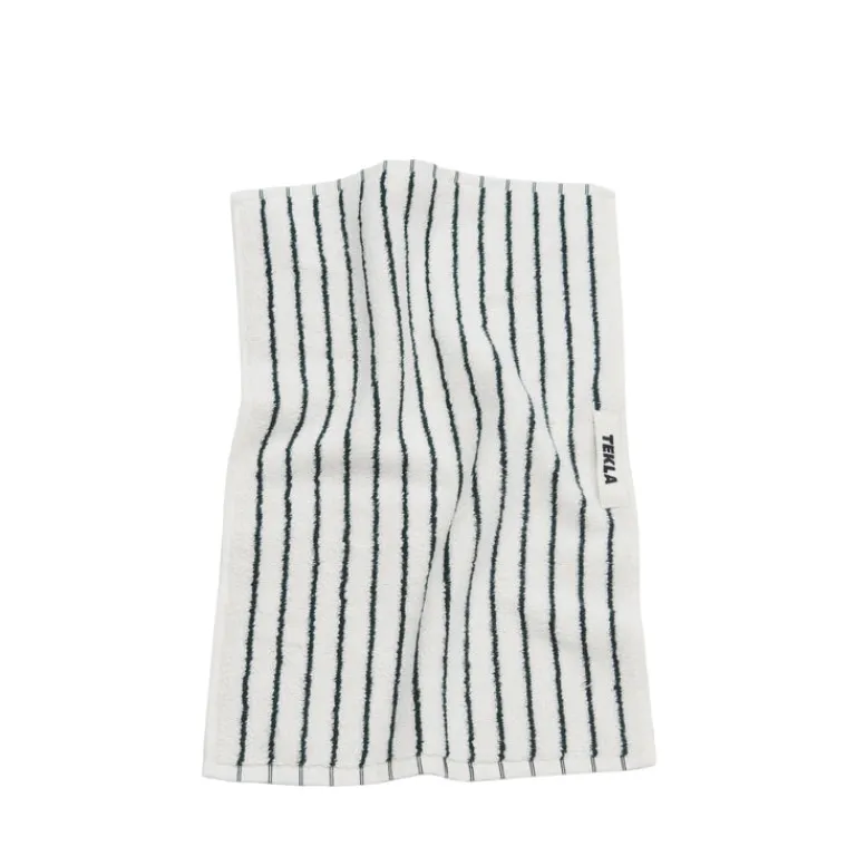 Tekla Salle De Bain*Guest Towel Racing Green Stripes