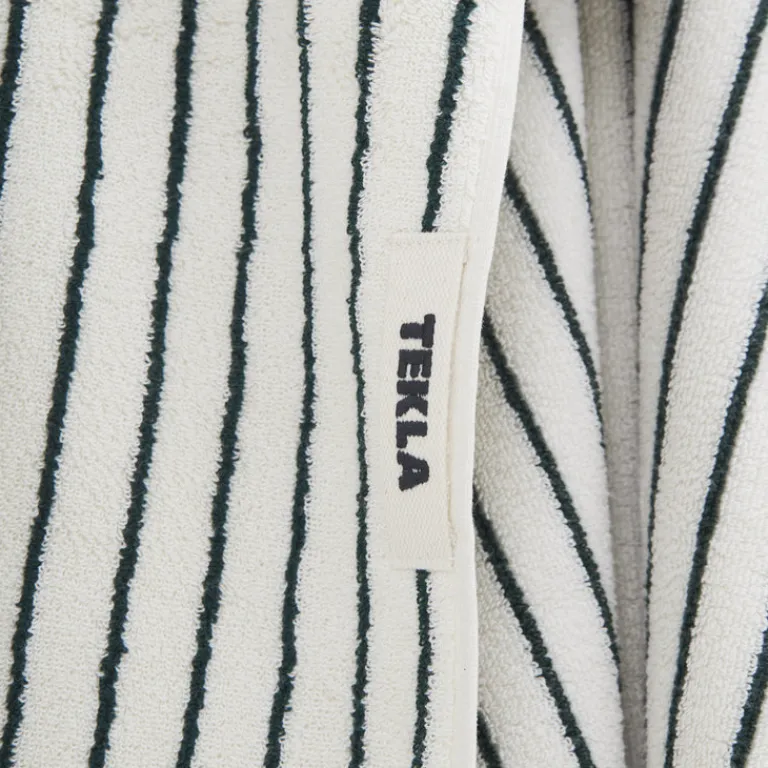 Tekla Salle De Bain*Guest Towel Racing Green Stripes