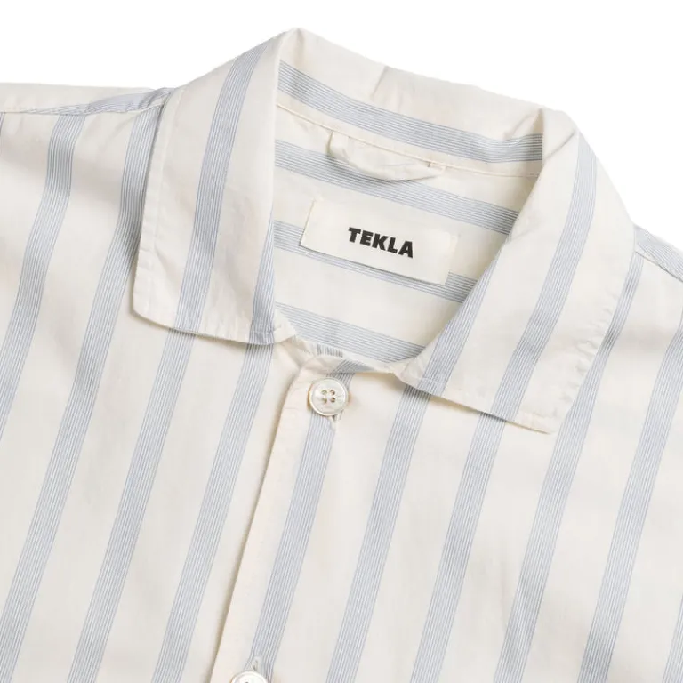 Tekla Pyjamas & Sous-Vêtements*Pyjamas Short Sleeve Shirt Needle Stripes