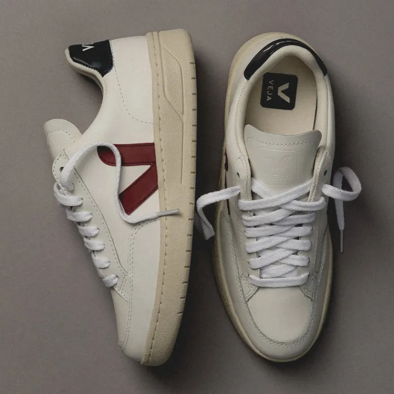 Veja Sneakers Blancs*V-12 Leather W Extra White / Marsala / Nautico