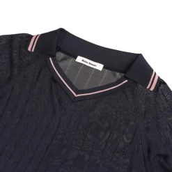 Wales Bonner T-Shirts*Roots Polo Shirt Navy / Pink