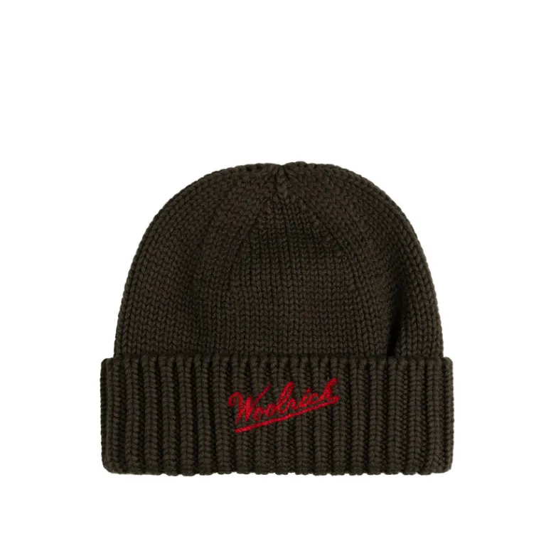 Woolrich Alle Anzeigen|Beanies*Merino Wool Logo Beanie Dark Green